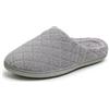 Dearfoams Pantofole da donna Leslie trapuntate in spugna, Grigio medio, 5/6 UK Wide