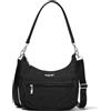 Baggallini Modern Pocket Half Moon 11x10.5 Shoulder for Women W/Replaceable Straps Converts to Crossbody Bag, Borsa Mezza Luna Tascabile Donna, Nero, Taglia Unica