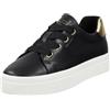 GANT Avona, Scarpe da Ginnastica Donna, Colore: Nero e Oro, 39 EU