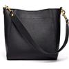DORIS&JACKY Borsa a secchiello in pelle da donna, con tracolla larga staccabile, 1-nero