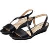 LifeStride Sandali da donna Yasmine con zeppa, Sintetico nero., 42 EU