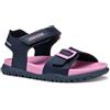 Geox J SANDAL FUSBETTO GI - Sandalo Bambina, Navy/Fuchsia,