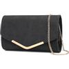 Miss Lulu Pochette Donna Elegante, Borsetta Donna, Pochette e Clutch Pelle, Borsa Donna,Pochette Eleganti da Cerimonia Nero