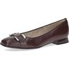 CAPRICE Ballerine da Donna in Pelle con Piccolo Tacco, Rosso (Bordeaux Nappa), 36 EU