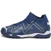 PUMA Scarpa da Calcio Unisex per Bambini Future Match TT + Mid Jr, Blu Persiano PUMA Bianco PRO Verde, 4.5 UK