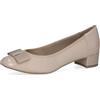 Caprice décolleté da Donna con Tacco a Blocco con Fiocco, Beige (Beige Comb I), 41 EU