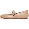 Fitflop Scarpe da Donna Delicato Crystal-Buckle in Pelle Mary Jane, Beige Classic Beige, 40 EU Schmal