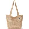 The SAK Crochet Tote, Casual Classics-Borsa per Uncinetto a Mano, con Doppia Tracolla, in bambù e Oro Donna, Einheitsgröße