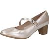 CAPRICE Décolleté da Donna in Pelle con Cinturino, Beige (Taupe Metallic), 38,5 EU