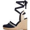 Tommy Hilfiger Donna Espadrillas Wedge Fringe Canvas con Tacco a Zeppa, Blu (Space Blue), 41