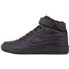Kappa Bash Mid Fur Scarpe da ginnastica Unisex - Adulto, Nero (black), 36 EU