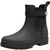 Tommy Hilfiger Donna Stivali in Gomma Rubberised Rainboot Impermeabili, Nero (Black), 36