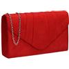Swankyswans Womens Iggy scamosciata velluto Envelope party Prom pochette frizione, rosso (Red (Red)), Taglia unica