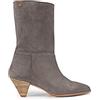 POPA - Stivali con Tacco da Donna - Caye - 36 - Prodotti in Spagna - Grigio - Elaborati in Camoscio - Gambaletto Largo 8,5 cm - Tacco Geometrico con Altezza di 5,5 cm