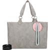 Fritzi aus Preussen Fritzi Izzy Vintage Shopper donna borsa a mano borsa a spalla città vegana con pochette e cordoncino rimovibili 29 x 42 x 15 cm - Rosa, Nero, Oliva, Grigio, Beige, Blu, Curry, Rosso, Antracite
