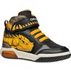 Geox J INEK Boy A - Scarpe da Ginnastica, Black/Yellow,