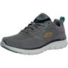 Skechers Sneaker Flex Advantage 5.0 da Uomo, Grigio Scuro Suede Mesh Duraleather Multi Trim, 44 EU