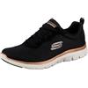 Skechers Flex Appeal 4.0 Brilliant View, Scarpe da ginnastica Donna, Black Mesh Rose Gold Trim, 42 EU