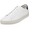 JACK & JONES Jfwcorey Leather Noos, Scarpe da Ginnastica Uomo, White Detail Navy Red Dahlia, 40 EU