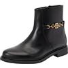Tommy Hilfiger Donna Stivaletti Chain Low Bootie in Pelle, Nero (Black), 36