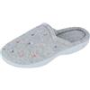 Isotoner Ciabatte da Donna Classic Terry Clog 35.5/36 EU, Heather Grey Flower, 37.5/38 EU