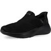 Skechers Sneaker Infinity da Donna Senza Lacci, Senza Lacci, Finiture Sintetiche in Tessuto Nero, 37 EU