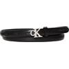 Calvin Klein Donna Cintura Buckle 1,5 cm Stretta, Nero (Black/Old Silver), 130 cm