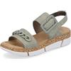 Rieker Donna Sandali V2350, Signora Sandali,Scarpa Estiva,Sandalo Estivo,Comodo,Piatto,Verde (Grün / 52),42 EU / 8 UK