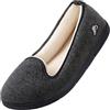 Wishcotton Pantofole da donna, leggero, morbido confortevole e traspirante, Memory Foam con suola in gomma antiscivolo, Grigio Scuro, 38 EU