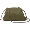 KingTo Pochette da donna, morbida borsa a forma di nuvola, alla moda, effetto increspato, borsa a tracolla, Verde