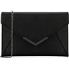 DEXMAY DM Dexmay - Pochette da donna in pelle saffiano, pieghevole, misura media, nero, Medium