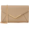 DEXMAY DM DEXMAY - Pochette da donna in finta pelle Saffiano, pochette da sera, pieghevole, formale e elegante, Nude