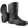 DUNLOP Dee - Stivali di gomma impermeabili per uomo e donna - Stivali da pioggia leggeri - punta morbida - polpaccio largo - PVC - colore verde/nero - taglie 37