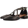 GIOSEPPO Ballerine con Borchie Tacco Basso in Pelle HOLBAEK