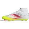 Adidas Donna F50 League Mid Football Boots FG/MG Women, Cloud White/Lucid Red/Solar Yellow, 38 2/3 EU