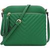FashionPuzzle - Borsa a tracolla media trapuntata, motivo a zigzag, dettaglio con nappa