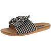 de fonseca Pantofola Donna Aperta in Tela di Cotone Vichy con Fiocco, Sottopiede in Cotone, Suola in EVA