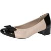 CAPRICE décolleté da Donna con Tacco a Blocco con Fiocco, Beige (Beige Comb), 37,5 EU