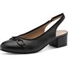Jana Décolleté Slingback da Donna con Tacco a Blocco Vegan, Nero (Black/Beige), 38 EU