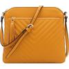 FashionPuzzle Chevron Quilted Medium Crossbody Bag with Tassel Accent