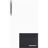 Armani Exchange New York, supporto per carte di credito da uomo, sostenibile, argento, nero, taglia unica