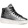 Geox J Mikiroshi Girl, Scarpe da Ginnastica, Argento Scuro, 29 EU