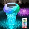 Qoolife Galleggiante cloro con luce solare e termometro, dispenser galleggiante con telecomando regolabile per piscine, stagni, spa e idromassaggi, adatto a pastiglie da 1" e 3"