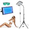 DoeDoefong Lampada abbronzante per la casa, 45 W lampada UV abbronzante viso portatile adatta per viso e corpo, lampada UV abbronzante con supporto regolabile e occhiali solari e lampade UV