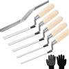 LeeQinersw 6 Pezzi Cazzuola da Cazzuola Frattazzo Spatola Giuntatrice Set Professionale in Acciaio Inox con Utensili Stretti per Fughe E Attrezzo Curvo Adatto per Muratori Artigiani Hobbisti
