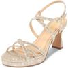 PIZZ ANNU Stellora Sandali Platform Donna Estate Eleganti Comodi con Tacco e Cinturino alla Caviglia Modello Brillante per Festa e Matrimonio Oro EU 40