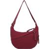 Sanxiner Borse a tracolla a mezzaluna da donna, borsa morbida in nylon, capiente, borse a tracolla di tendenza (1 rosso vino)