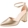 JOMIX MISSCAI Sandali Donna Eleganti Estivi Slingback con Tacco Alto 8 cm Fascia Trasparente PVC Oro, 39