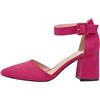 Rio Fiore Scarpe con Tacco, 7 cm Tacco Largo, Décolleté Donna, Nero/Beige/Fucsia/Viola/Rosso/Bordo/Blu/Bianсhe/Verde/Grigie/Vernice, Tessile/Similpelle, Cinturino alla Caviglia, H1877-A0142