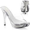Fabulicious Pleaser PleaserElegant - Suola Compensata Donna, Trasparente (Transparent (Transparent/Argent Chrome)), 40